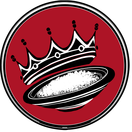 Logo Chez Boudou : une couronne posée sur un plat de thieb